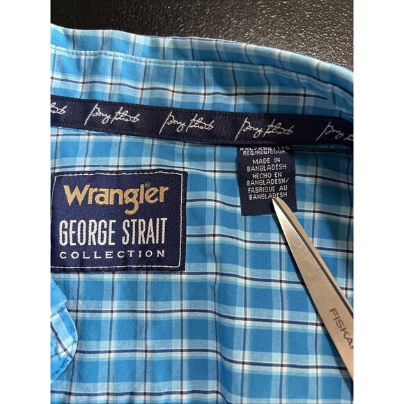 Lot Of 2 Wrangler Shirt Mens XXL George Strait Western Rodeo Plaid Cotton Blend - Picture 9 of 12